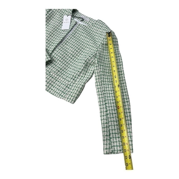 Wayf Where Are You From Cropped Jacket Set Green/Cream NWT Women’s Size M - Picture 15 of 16